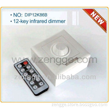 IR 12key wall mounted Remote knob light LED Dimmer Switch